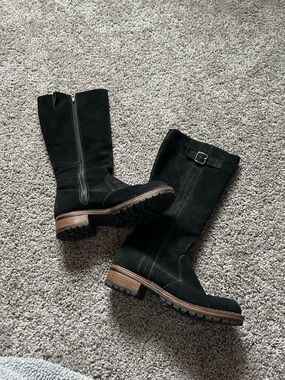 Merona Black Suede Mid-Calf Women’s Riding Boots size 8 1/2